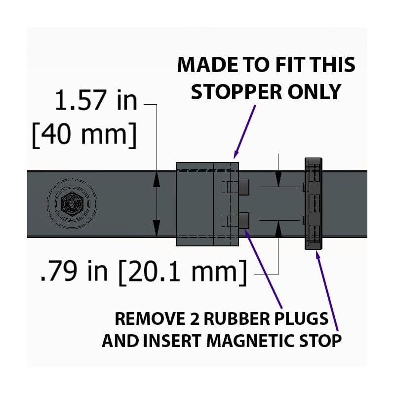 Magnetic Door Stop for Barn Door, Black