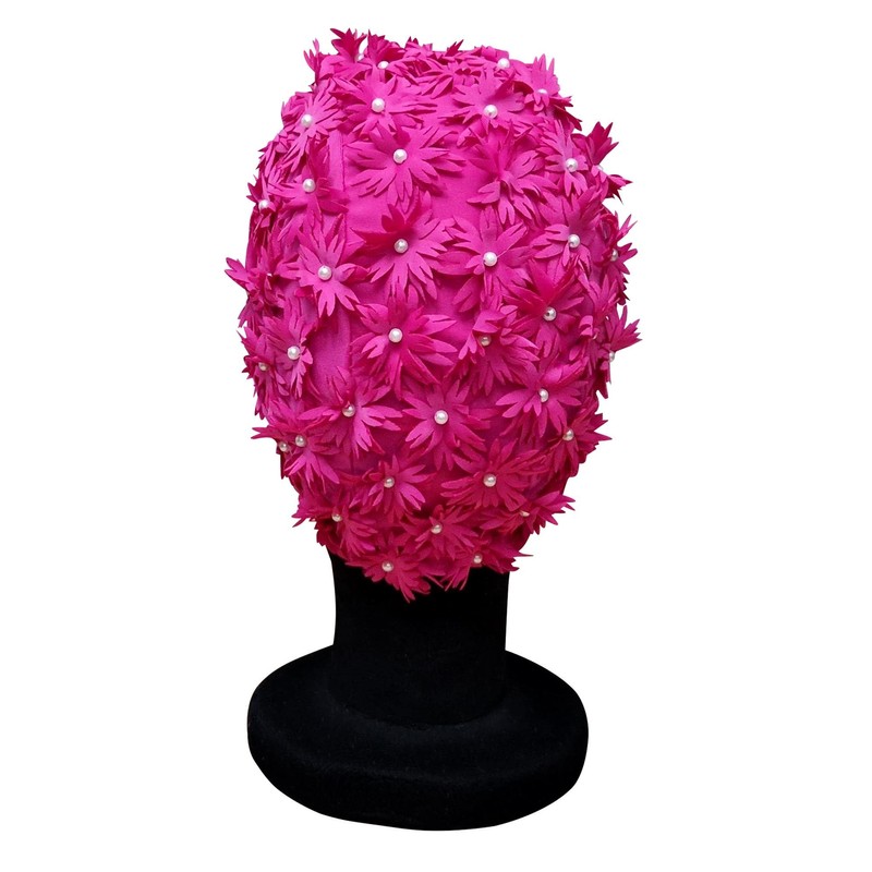 CHEX Daisy Ladies Elasticated Ruffle Flower Beaded Effect Swimming Cap