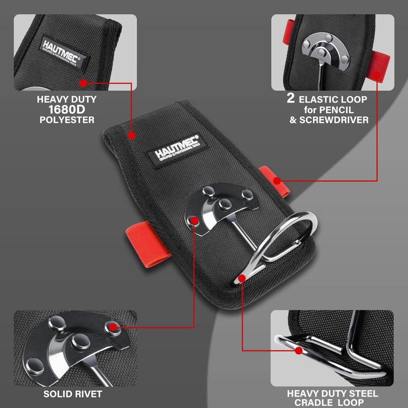 HAUTMEC Hammer Holder for Belt, Hammer Loop for Tool Belt