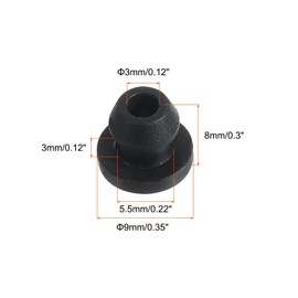 MECCANIXITY 20Pcs Snap Rubber Grommet Hole Plug Mount Dia 5.5mm ID 3mm H 8mm Seal Anti-Scratch for Electrical Box Cable Pipe Black