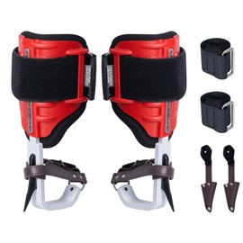 Happybuy Tree Climbing Spikes, 1 Pair Aluminum Climbing Spurs, 350lbs Load Capacity Tree Climbing Gear with Straps and Spike Protectors, Arborist Equipment for Climbers, Hunting, Fruit Picking, Red