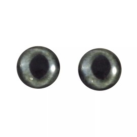 16mm Dark Gray Cat Glass Doll Eyes for Sculptures Jewelry Making or Taxidermy