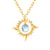 REDSUN Sun Necklace 925 Sterling Silver Opal/Moonstone Sun Necklace Gold