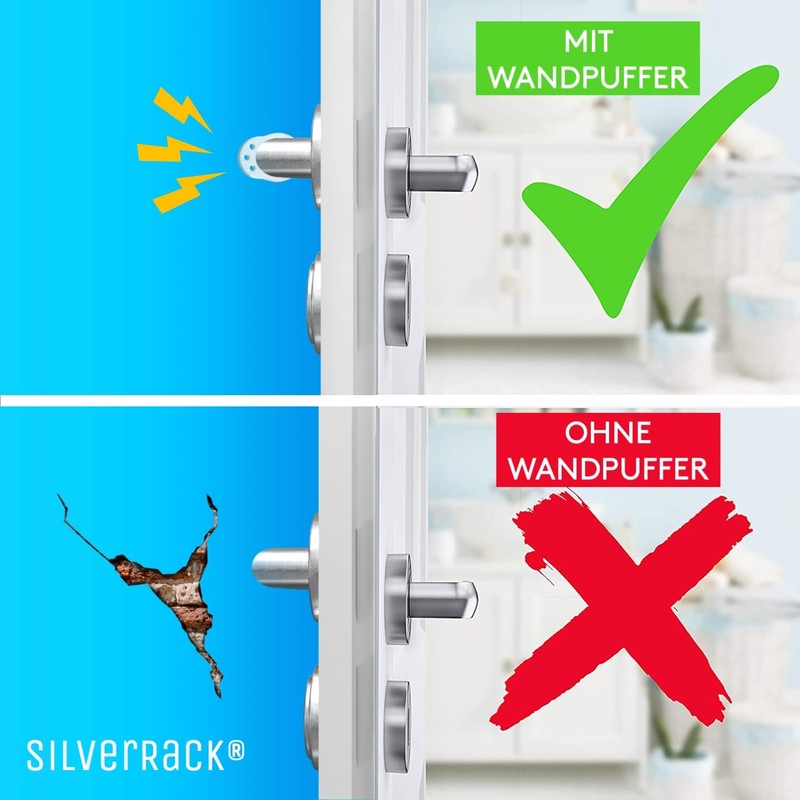 SilverRack® Door Stop Door Handle Buffer, Transparent [Pack of 20]