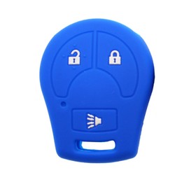 Key Fob Cover for Nissan Rogue: 3 Buttons Key Fob Case Fit for Nissan Juke Micra Pulsar Qashqai Rogue Select Sentra Versa Note Sedan 2008-2023丨Remote Protector CWTWB1U751 H0561-C993A丨Silicone (Blue)
