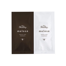 MYHONEY Melosa Natural Care Shampoo 0.3 fl oz (10 ml) & Treatment, 0.3 oz (10 g) Set x 7 Doses for Summer's Damaged Hair