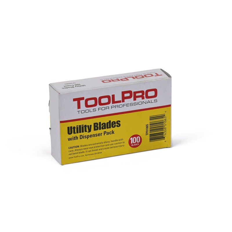 ToolPro Utility Blades - 100 Piece Dispenser Pack, Precision-Cut Blades