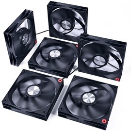 DS - Ventiladores negros de 120 mm, refrigeración de alto rendimiento, 19.89 dBA de bajo ruido, rodamiento hidráulico para carcasa de computadora de torre completa y torre media (6 unidades de