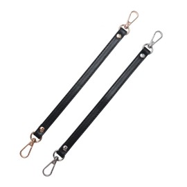 Ruwado 2 Pcs PU Leather Purse Straps with Swivel Clasps 28 cm Short Handbag Tote Bag Replacement Handle Strap for Women Purse Making Tote Shoulder Bag Crafting DIY Project (Black)