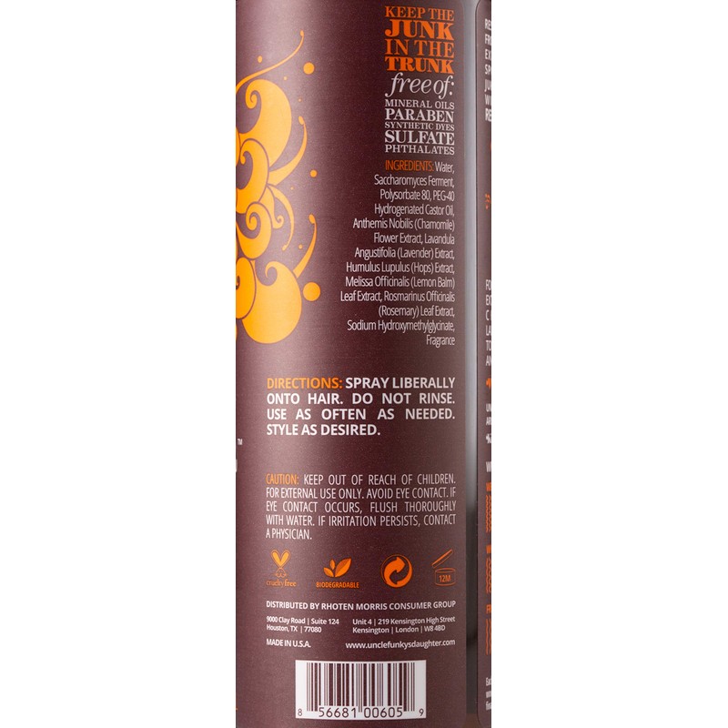 Uncle Funky's Daughter Defunk Hair Odor Neutralizing Tonic, 8 oz