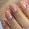 KQueenest Gold Press on Nails Kurz French Tip – Glitzer