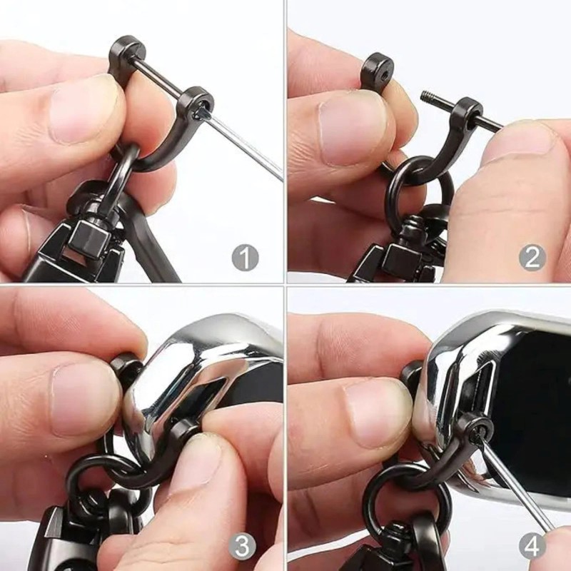 Genuine Leather Car Keychain for Chevy Camaro RS Key Ring