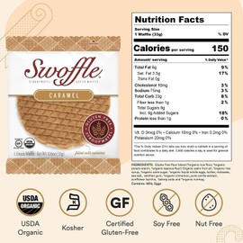 Organic Gluten Free Stroopwafels by Swoffle - Caramel Filled & French Vanilla | (6) Individually Wrapped Waffles, (3) of Each Flavor | 1.16oz Wafers | non-GMO, Wheat Free, Kosher, Soy Free, Nut Free and All Natural!