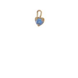 Unbranded 10k Yellow Gold March Simulated Birthstone Heart Charm