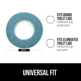 AOOTUERL 2PCS Thicker Toilet Seat Covers Soft Thicker Warmer Stretchy Washable Fabric Toilet Seat Cover Easy Installation Comfortable Toilet Lid Cover (Dark Green)