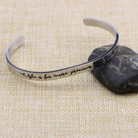 Christian Gifts for Women Inspirational Religious Gifts for Women Jewelry Encouragement Bracelet for Woman "She is more precious than Jewels Proverbs 31:10"