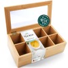 smartday Bamboo Tea Box with Viewing Window - Tea Bag