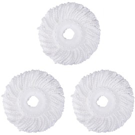 3 Pack Spin Mop Replacement Head, Round Shape Standard Size Microfiber Mop Head Refills for Hurrican, Mopnad, Casabell and Other Standard Size Spin Mop Systems