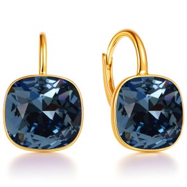 Earrings 925 Silver Austrian Zirconia - 24 Carat Gold-Plated Jewellery for Women and Girls - Drop Earrings Ideal for Gifts for Women, Sterling Silver, Cubic Zirconia