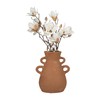 Sagebrook Home Boho Pottery Vase - Handcrafted Terracotta Amphora with