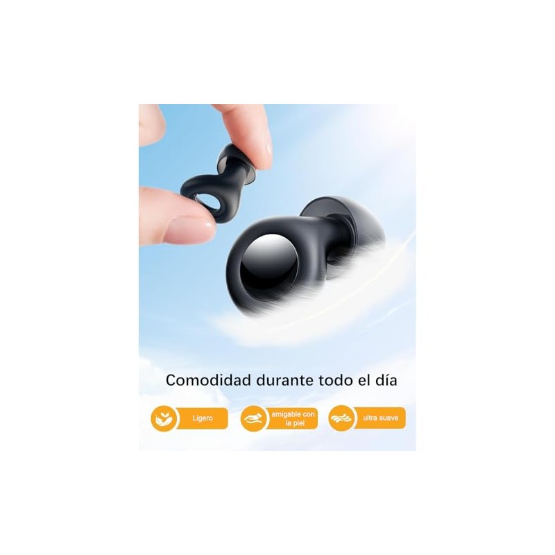 Tapones Auditivos para Dormir,Lavable y Reutilizable,Reducción de Ruido 30 dB,Tapones