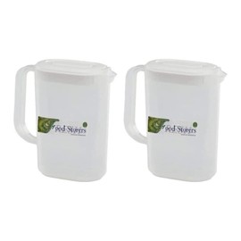 Plastic Jug Pitcher Set | BPA Free and Durable Fridge Door Jug with Lid | Airtight Measuring Container for Water, Milk, Juices & More | Simple Plastic Measuring Jug | 1.5 litres (Pack of 2)