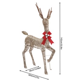 Outdoor Christmas Reindeer 110V Freestanding Light up Reindeer with LED Lights Cute Light up Deer Outdoor Christmas Decorations Decor for Outdoor Yard Holiday Decoration, Brown