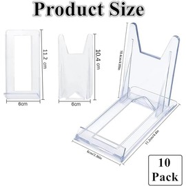 10 pcs Acrylic Plate Stands Clear Display Stand Adjustable Clear Acrylic Plastic Display Stands Easel Multifunctional Display Holder for Photos Place Cards Phones Books