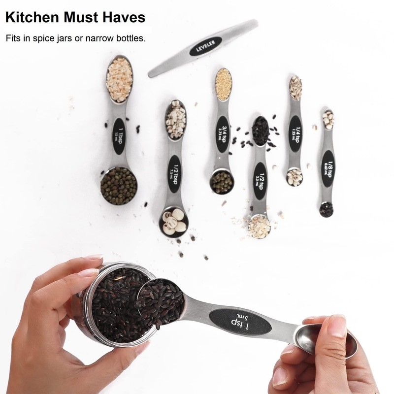 Measuring Spoons Sets of 7, Magnetic Measuring Spoons, Tablespoon Measure
