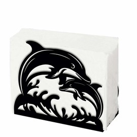 SUPERDANT Dolphin Serviette Holder for Tables Iron Dolphin Napkin Holders Paper Napkin Tissue Holder Metal Serviette Dispenser for Kitchen Dining Table Countertop Outdoor Cocktail Picnic