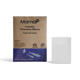 MamaP Powerful Laundry Detergent Sheets, Fragrance-Free and Hypoallergenic, Natural Ingredients, Eco-Friendly 100% Recyclable Plastic Free Packaging, Zero-Waste - Up to 60 Loads