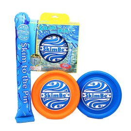 Skim to The Pin Pool Disc Game - Exciting New Version of The Classic Game Closest to The Pin - Pool Game - Water Toys Fun Game for All Ages in All Seasons! (Blue/Orange)