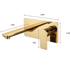 DUSJYOHRD Basin Faucet Concealed Bathroom Sink Faucet Brushed Gold in-Wall Basin Spout Mixer Tap Set Combination Blanoir Solid Brass tap(Chrome)