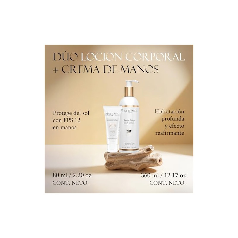 MARIE D'ARGAN Kit Cuidado Corporal de 2 Piezas, Loción Corporal