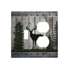 LuHuoLu Decorative Outlet Covers Rustic Deer Elk Forest Grey Wood