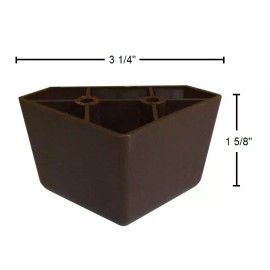 Elegent Upholstery Set of 4 Universal Dark Brown Plastic Furniture Triangle Legs - Sofa/Couch/Cha