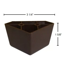 Elegent Upholstery Set of 4 Universal Dark Brown Plastic Furniture Triangle Legs - Sofa/Couch/Cha