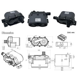 SHYSKY 24VDC High Lift Cascade Water Pump DC55JE-24320A 160W 32m 105ft 528GPH, Speed/Flow Adjustable, Submersible water pump For Pressure/Cooling Systems