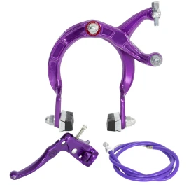 PRO+ BMX Brake FRONT & REAR SET Alloy PURPLE Bike Bicycle Caliper Cable Lever