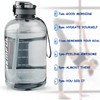 GEMFUL 3 Liter Water Bottle with Straw Time Marker Large