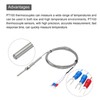 MECCANIXITY 2pcs PT100 RTD Thermocouple Stainless Steel M8 Temperature Sensor