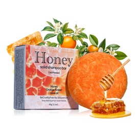 Shefave Honig Shampoo Bar, Haarseife für Trockenes Geschädigtes Haar, Natürliches Shampoo Bar mit Olivenöl Kokosnussöl, pflanzlicher Vegane Shampoo Seife, Nährend, Stärkende