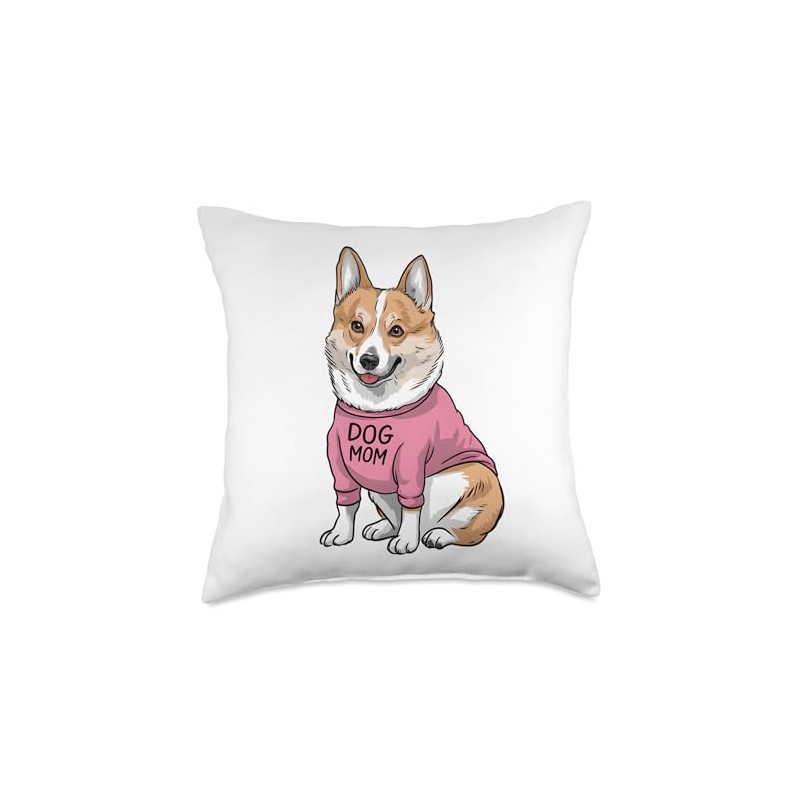 Cute Corgi Dog Mom Paw lover Throw Pillow