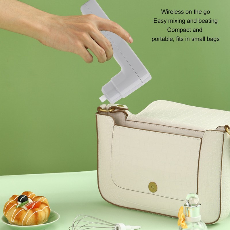 Electric Egg Beater 800mah Rechargeable Cordless Hand Blender Efficient Handheld