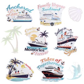 UFURMATE Magnetic Cruise Door Decorations, 5 Pack Family Theme Cruise Ship Door Magnets PVC Waterproof Magnets Decoration for Door Refrigerator Car