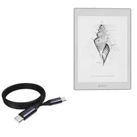 BoxWave Cable Compatible with Onyx BOOX Nova Air2 - DirectSync PD Cable (3ft) - USB-C to USB-C (100W), Type C Braided 3ft Charge and Sync Cable - Jet Black