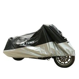 XMT-MOTO Waterproof Motorcycle Cover fits for Harley Davidson Street Glide FLHX Touring(XXXL:265x105x125cm,Black and Silver)