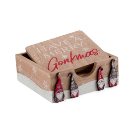 SiL Interiors Have a Merry Gonkmas Wooden Coaster Set - Set of 4