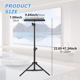 Ranjaner Projector Tripod Stand, Portable Laptop Tripod Stand, Multi Purpose DJ Equipment Studio Stand Mount Holder for Outdoor Office Home Stage, Adjustable Height 21.65 to 47.24 Inch
