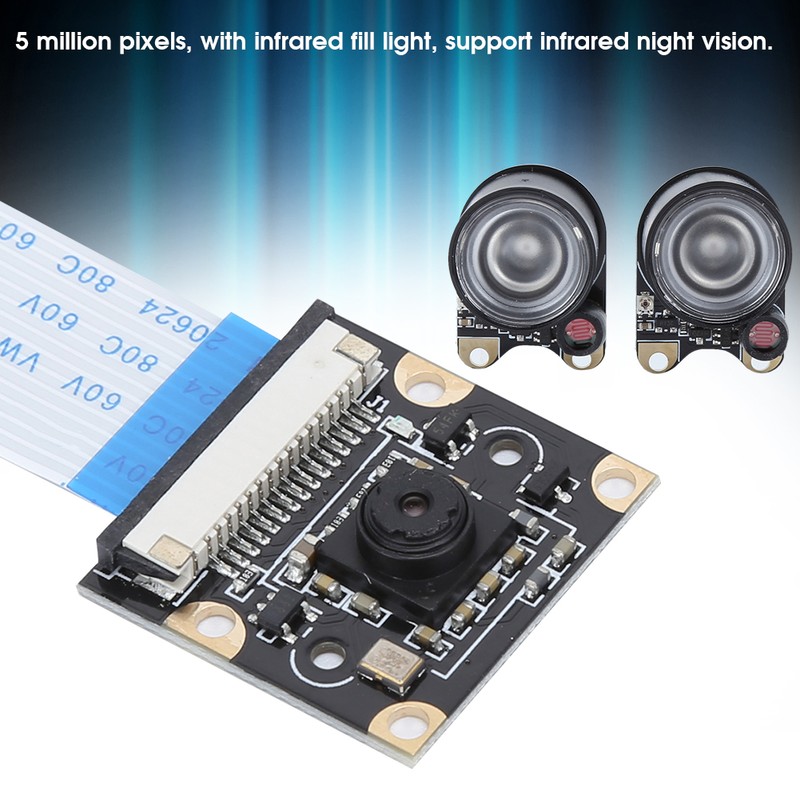 5MP Night Vision Camera with Photosensitive Light Fit for Raspberry
